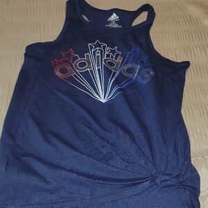 Adidas Dark Blue Tank Top with Vibrant Logo